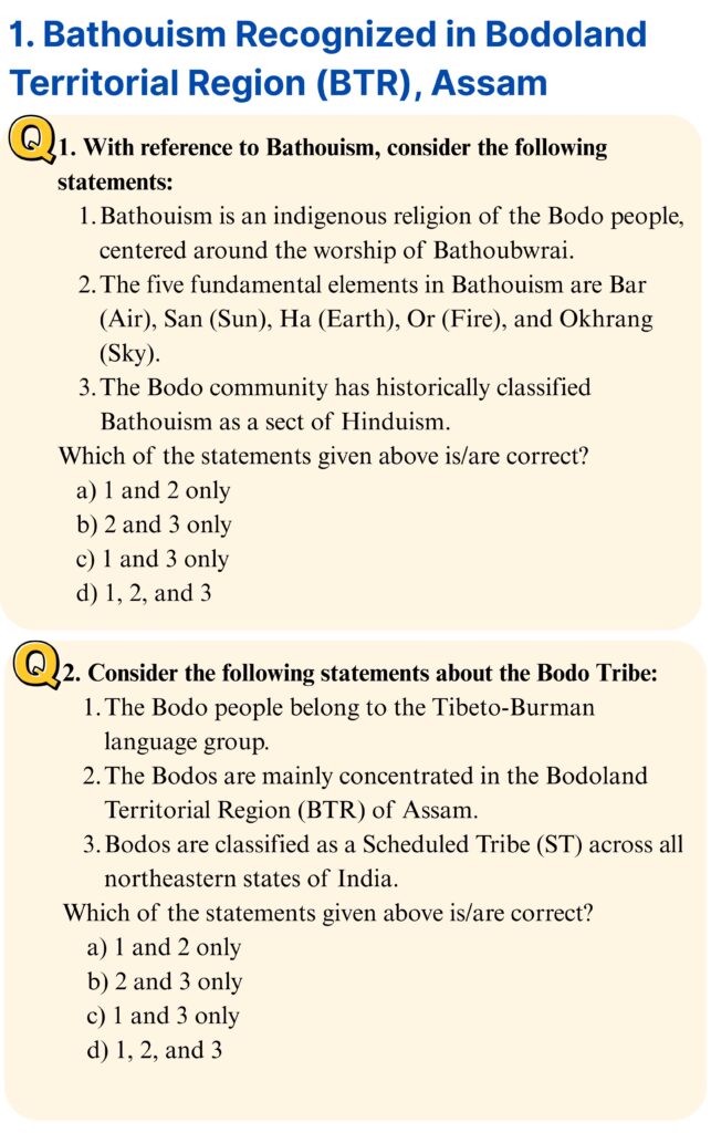 Bathouism recently found in news from North east India