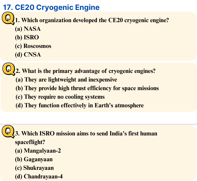 CE20 Cryogenic Engine - Current Affairs