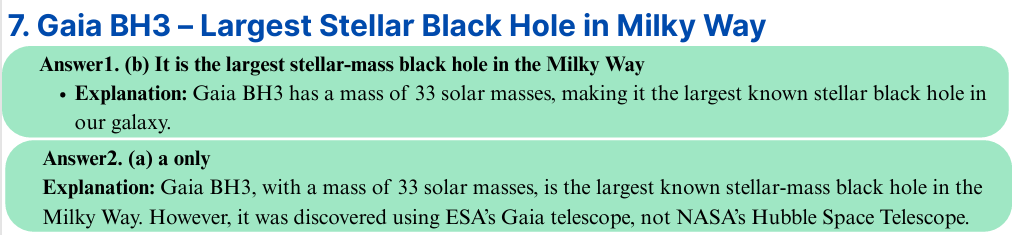 Gaia BH3 - Largest Stellar Black hole In Milky Way