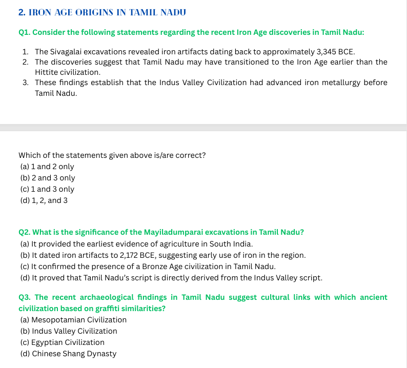 Iron age origin in Tamil Nadu